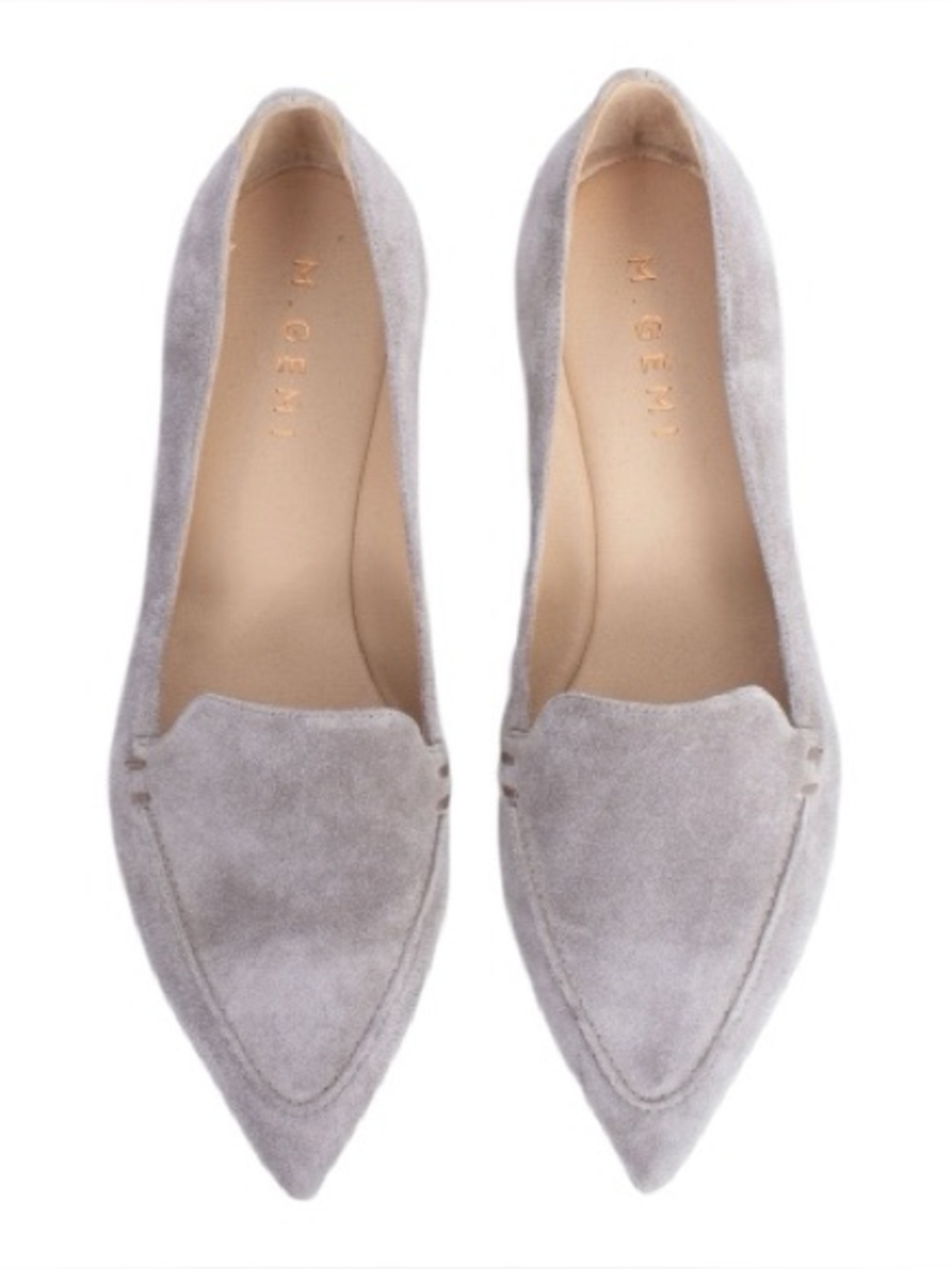M. Gemi The Stellato gray Suede Pointed-Toe Loafers EU38 US8